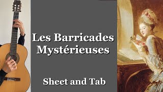 Les Barricades Mystérieuses F Couperin Guitar Tutorial with Sheet and Tab [upl. by Eannyl]