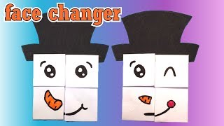 Face changer snowman  origami [upl. by Dituri]