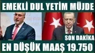 DUL YETİM EN DÜŞÜK EMEKLİ Engelli Maaş 19750Tl Ssk Bağkur 4A 4B 4C ne kadar sondakika [upl. by Calise]