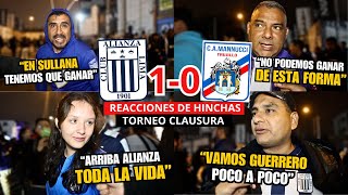 HINCHAS de ALIANZA LIMA reaccionan a la VICTORIA ante MANNUCCI en el DEBUT de PAOLO GUERRERO [upl. by Niki]