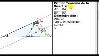 primer teorema de la bisectriz bisectriz exterior con demostración [upl. by Eidissac953]