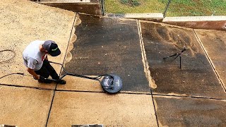 INSANELY Filthy Driveway  DIRTY TO CLEAN Satisfying Pressure Washing [upl. by Lahsiv]