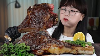 고기는 뜯어야제맛 토마호크스테이크 먹방🍖GIANT TOMAHAWK STEAK MUKBANG  EATING SOUNDS [upl. by Cumings]