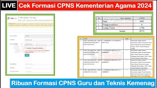 🔴LIVE Cara Cek Formasi CPNS Kementerian Agama 2024  Ribuan Formasi CPNS Guru amp Teknis Kemenag 2024 [upl. by Mala376]