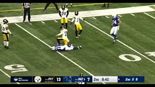 Damontae Kazee hit on Michael Pittman Jr [upl. by Aiasi]