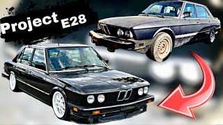 BMW E28 Build Transformation 1 year Progress in 8 Minutes [upl. by Dulce]