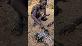 He is preparing the breakfast middle of nowhere ‼️😋food hadzabetribe africa [upl. by Jillene]