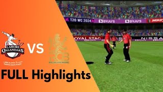 PSL Vs IPL Lahore qalandar vs RCB highlightsReal cricket 25cricket gamingcricket highlights [upl. by Mccollum]