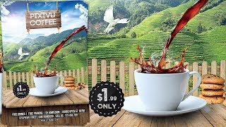 Coffee Restaurant Flyer Design  Photoshop Tutorial [upl. by Alat]