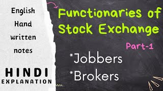 Functionaries of Stock ExchangeJobbers and BrokersNotes on Tips [upl. by Einafpets469]