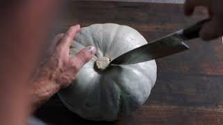 CUTTING A PUMPKIN  Easy Method  Chefs Technique [upl. by Opalina]