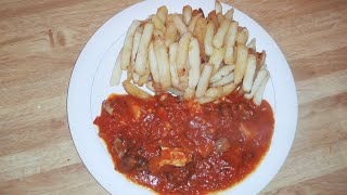 How to Make An ITALIAN SUGOSAUCE AL BASILICO CON PATATE FRITTE [upl. by Neeloc709]