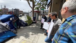 SF Castro District merchants protest in frustration of unhoused encampment [upl. by Earle]