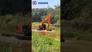 XDredger Amphibious Excavator Pontoons [upl. by Zurc]