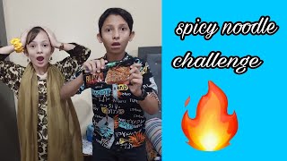 spicy noodle challenge 😧🔥like subscribe [upl. by Ardnaet425]