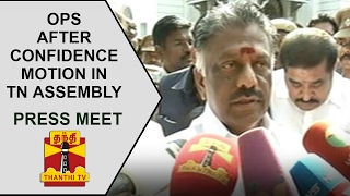 OPanneerselvams press meet after confidence motion in TN Assembly  Thanthi TV [upl. by Notliw]