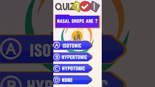 Nasal Drops quiz quizchallenge education indianpharmacy science pharmacyindialive viralvideo [upl. by Annibo]