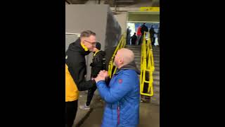 Borussia Dortmund fans congratulating Rangers fans after the game in Dortmund [upl. by Naval]