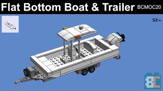 Flat Bottom Boat amp Trailer  LEGO MOC [upl. by Ecirb734]