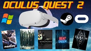 How To Play PC VR Games on Oculus Quest 2 Oculus LinkSteamVR [upl. by Ahsiyt]