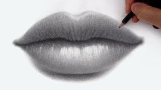 How to Draw  Shade Lips in Pencil [upl. by Lilias241]