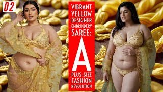 Vibrant Yellow Designer Embroidery Saree A PlusSize Fashion Revolution [upl. by Isobel]