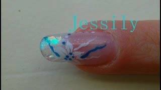 ongle en gel quotrallongement chablon pose hiver effet givréquot [upl. by Bradshaw586]