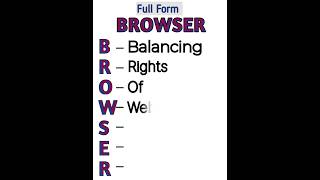 Browser🔥 Full Form Full Form of Browserbrowser fullform fullformname shorts [upl. by Ettelloc]