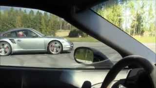 Corvette Z06 600 HP vs Porsche 997 Turbo stock [upl. by Ecarg]