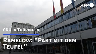 Empörung über gemeinsames Vorgehen von CDU mit AfD in Thüringen  AFP [upl. by Nirrek]