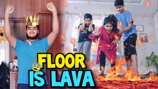 Floor is lava challenge with siblings 🥵  I am always a winner 🏆 [upl. by Dlorej549]