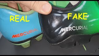 Nike football shoes real vs fake How to spot fake Nike Mercurial soccer boots [upl. by Assirram]