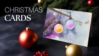 Christmas Greeting Cards Made EASY with Watercolor [upl. by Caiaphas]