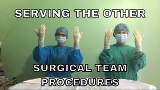 SERVING GLOVES AND GOWN TO OTHER TEAM MEMBER PROCEDURES returndemonstration nursingstudent [upl. by Arrat545]