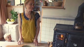 Apricot amp Coconut Loaf  Baking in a Wood Fire Cook Stove [upl. by Ainahtan]