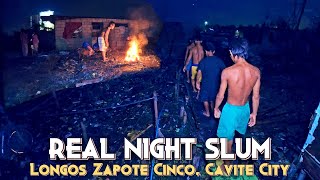 Ultra Night Slum Walk At Barangay Longos Zapote Cinco  Real Life In Bacoor Cavite City  4K 🇵🇭 [upl. by Giustino]