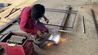 Making of 3x6 metal sheet Door  metal sheet door design weldingcreative welding [upl. by Ott737]