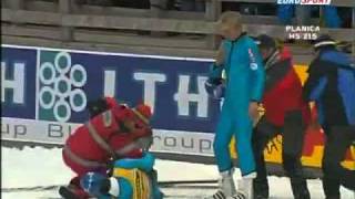 Planica 2005  Janne Ahonen 240m Fall [upl. by Correy]