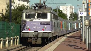 BB17000 et RIB livrée Transilien  Départ de la gare de Pontoise sur la ligne H du Transilien [upl. by Gerge]