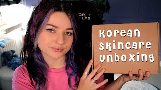 ASMR Unboxing Korean Skincare Package  Soft Spoken Tapping Sleepy Sounds [upl. by Hsizan]