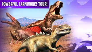 POWERFUL CARNIVORES TOUR POWERFUL CARNIVORES PACK  JURASSIC WORLD THE GAME [upl. by Tav678]