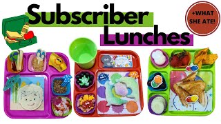 SUBSCRIBER Lunches PLUS what she ate  KID LUNCH IDEAS  Bella Boos Lunches [upl. by Aslehc542]