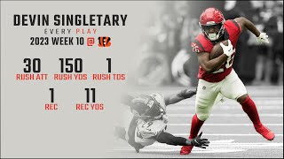 Devin Singletary Week 10  Every Run and Catch  Cincinnati Bengals  2023 NFL Highlights [upl. by Nemajneb]