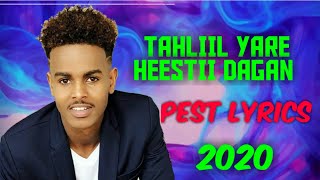 TAHLIIL YARE HEESTII DAGAN BEST LYRICS 2020 [upl. by Farl]