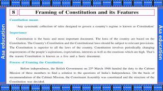 Ch 81 Framing of Constitution and its Features Social Science Grade 9 GSEB Easy exp in Hindi [upl. by Marlie]