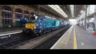 68008 amp 68017 passing through Preston station [upl. by Ros]