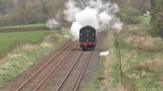 LMS Black 5 45212 light engine KWVR to Carnforth12 04 24 [upl. by Yanahc585]