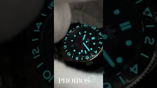 PHOIBOS WAVE MASTER GMT 200M Automatic Diver Watch PY049H Purple [upl. by Anerehs]