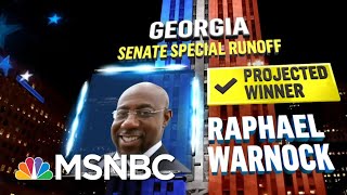 Warnock Wins Georgia Senate Election NBC News Projects  MSNBC [upl. by Ijat857]