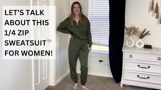 How did I Carry this Sporty Style Womens 14 Zip Sweat Suit Honest Review  Fall Fashion Haul [upl. by Hendel]